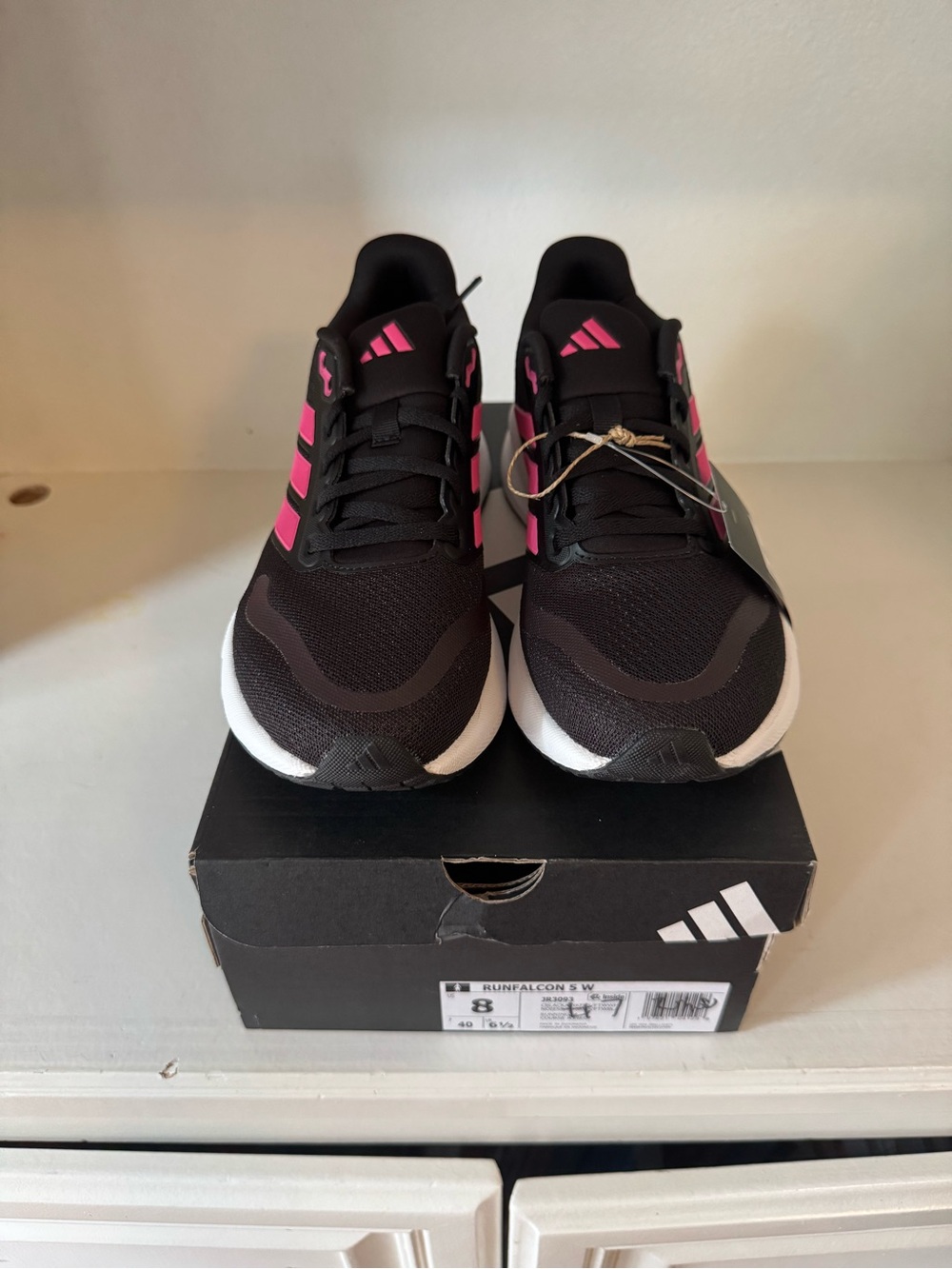 Adidas Women's Black & Pink Running Sneakers run falcon